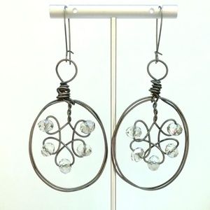 Hand crafted wire and bead earrings
